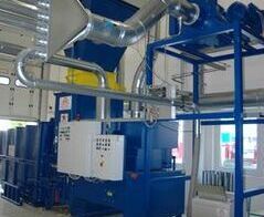 Absaug- und Entsorgungsanlage in einem Druckzentrum / Extraction and waste disposal system of a printing plant