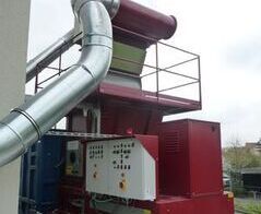 Absaug- und Entsorgungsanlage in einer Datenverarbeitung / Extraction and waste disposal system of a data processing center