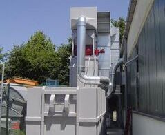 Absaug- und Entsorgungsanlage in einer Druckerei / Extraction and waste disposal system in an printing plant