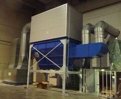 Absauganlage zur Entstaubung von Stanzabfällen in einem Wellpappenwerk / Extraction system for punching in a corrugated cardboard plant