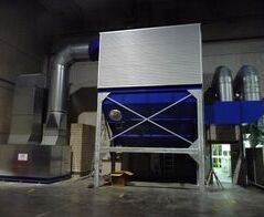 Absauganlage zur Entstaubung von Stanzabfällen in einem Wellpappenwerk / Extraction system for punching in a corrugated cardboard plant