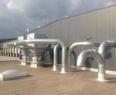 Ansauganlage in einer Druckerei / Extraction in a large printing