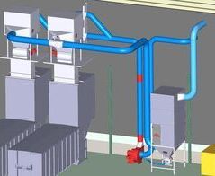 Ansauganlage in einer Druckerei / Extraction in a large printing