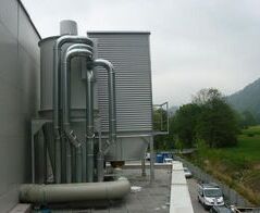 Absaug- und Entsorgungsanlage für Brotabschnitte / Extraction and waste disposal system for end plates