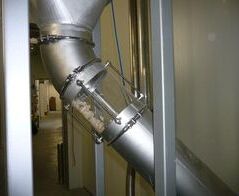 Absaug- und Entsorgungsanlage für Brotabschnitte / Extraction and waste disposal system for end plates