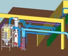 Absauganlage für Endscheibenerfassung / Extraction system for end plates