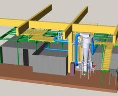 Absauganlage an drei Kreismessermaschinen / Extraction system for end plates on three machines