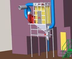 Absauganlage für Mehlstaub an einer Teigzubereitungsmaschine / Extraction system for flour dust