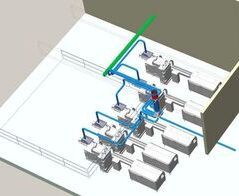 Wärmeabsauganlage für Infrarot Entkeimungsanlagen an Brotschneidemaschinen / Infrared heat extraction system for disinfection of bread slicers