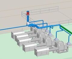 Wärmeabsauganlage für Infrarot Entkeimungsanlagen an Brotschneidemaschinen / Infrared heat extraction system for disinfection of bread slicers