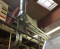 Wärmeabsauganlage für Infrarot Entkeimungsanlagen an Brotschneidemaschinen / Infrared heat extraction system for disinfection of bread slicers