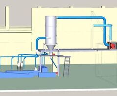 Mehlstaubabsauganlage / Flour dust extraction system