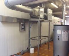 Absauganlage mit Tropfenabscheider für eine Blanchieranlage / Extraction system for a blanching plant