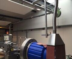 Ansauganlage in einer Chipsfabrik an 2 Gewürztrommeln / Extraction in a chip factory to 2 spice drums
