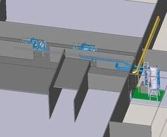 Absauganlage für 2 Längsschneideanlagen für Brötchen und Brote / Extraction for 2 longitudinal section lines for rolls and bread