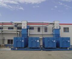 Absaug- und Entsorgungsanlage für Randstreifen mit zwei vollautomatischen Verdichtungsanlagen / Extraction system for edge strip incl. two press plants