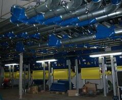 Absauganlage für Kunststoffverpackungen an zehn Tiefziehmaschinen / Extraction system for plastic packaging in 10 thermoforming machines