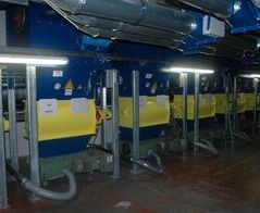 Absauganlage für Kunststoffverpackungen an zehn Tiefziehmaschinen / Extraction system for plastic packaging in 10 thermoforming machines