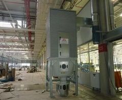 Absauganlage für Glaspapierzwischenlagen bei der Photovoltaikproduktion / Extraction system for glass paper layers in the photovoltaic production