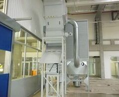 Absauganlage für Glaspapierzwischenlagen bei der Photovoltaikproduktion / Extraction system for glass paper layers in the photovoltaic production