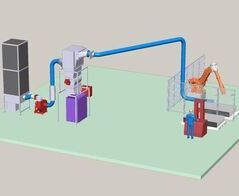 Absauganlage für Folienzwischenlagen bei der Photovoltaikproduktion / Extraction system for foil liners in photovoltaics production