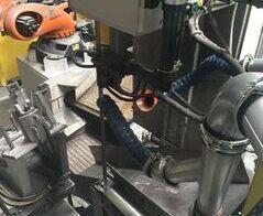 Absauganlage für Aluminiumspäne an einer Bandsäge / Extraction of aluminum shavings on a bandsaw