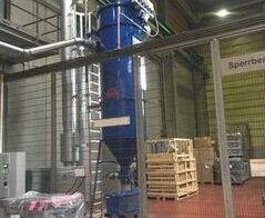 Absauganlage für Aluminiumspäne an einer Bandsäge / Extraction of aluminum shavings on a bandsaw