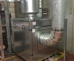 Absauganlage für Aluminiumspäne an einer Bandsäge / Extraction of aluminum shavings on a bandsaw