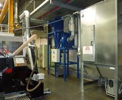 Absauganlage für Messingspäne / Extraction system for brass chips