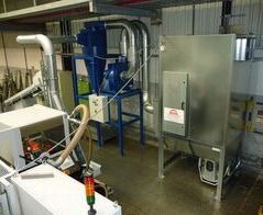 Absauganlage für Messingspäne / Extraction system for brass chips