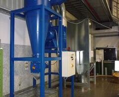 Absauganlage für Messingspäne / Extraction system for brass chips