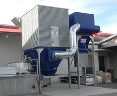Extraction and waste disposal system for PVC edge strip and punching