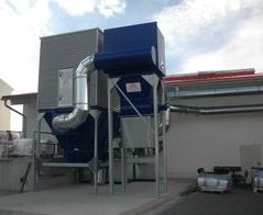 Extraction and waste disposal system for PVC edge strip and punching