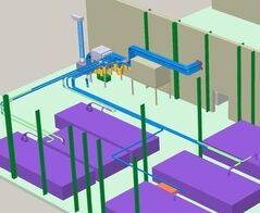 Extraction system for continuous edge strip with separator and exhaust fan