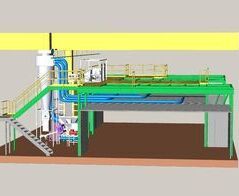 Extraction system for end plates on three machines