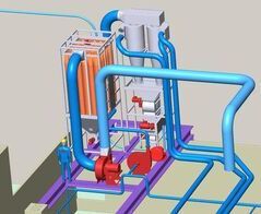 Extraction system for end plates on slicer and bread rolls with separate vacuum system