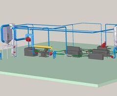 Extraction of peeling machines for the mutual separation of the white rectangular loaves of bread crust